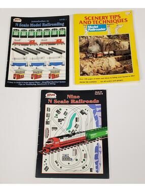 Atlas N Scale Model Railroading Books Lot - Level 1 + Nine Railroads + Scenery